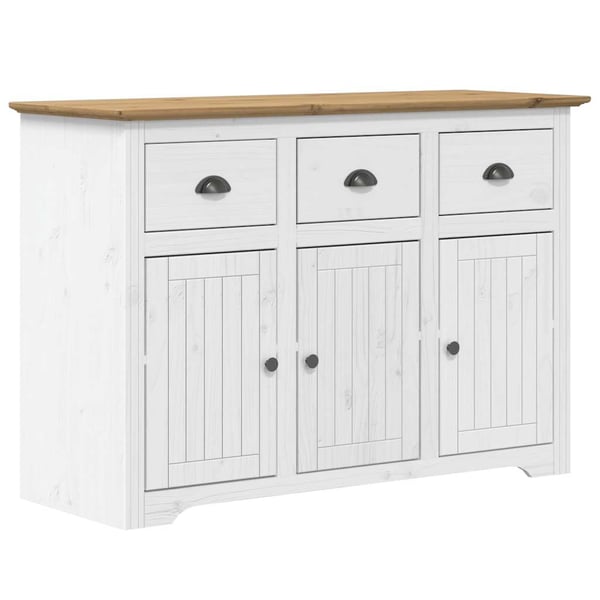 vidaXL Highboard BODO hvit og brun 115,5x43x200,5 cm cm heltre furu