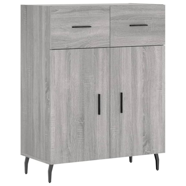 vidaXL Highboard grå sonoma 69,5x34x180 cm konstruert tre