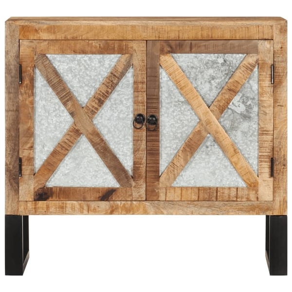 vidaXL Skjenk 80x30x71 cm grov heltre mango og metall