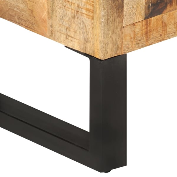 vidaXL Skjenk 80x30x71 cm grov heltre mango og metall