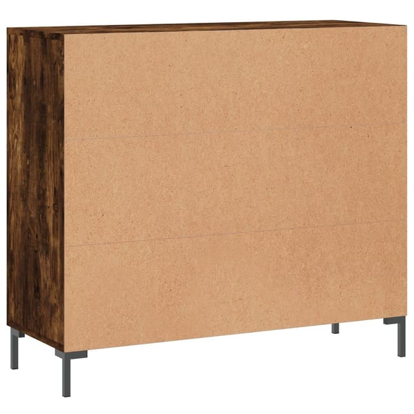 vidaXL skab 90x34x80 cm konstrueret træ røget egetræsfarve