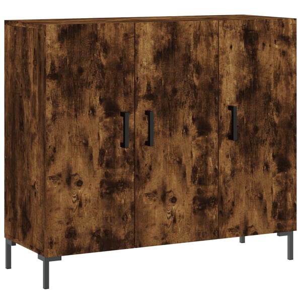 vidaXL skab 90x34x80 cm konstrueret træ røget egetræsfarve