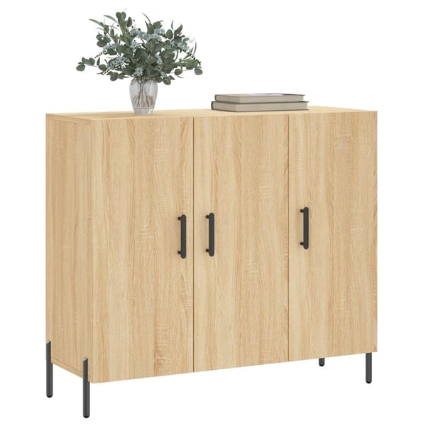 vidaXL Skjenk sonoma eik 90x34x80 cm konstruert tre