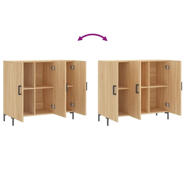 vidaXL Skjenk sonoma eik 90x34x80 cm konstruert tre