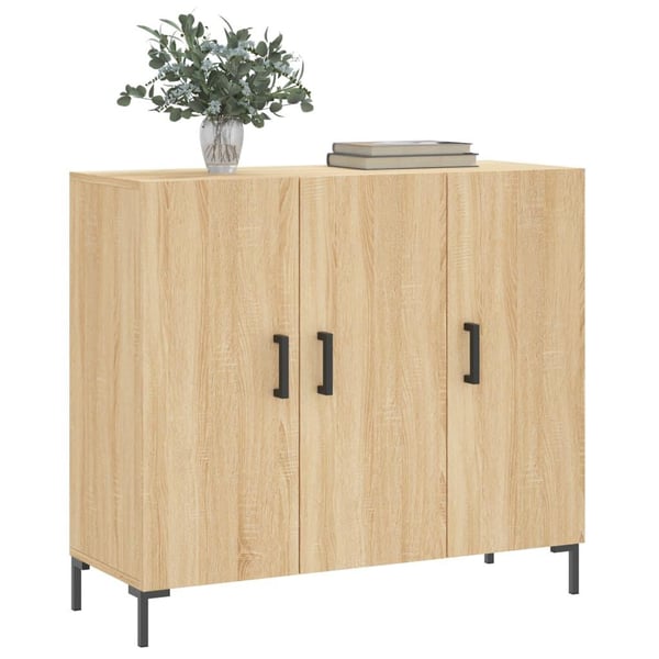 vidaXL Skjenk sonoma eik 90x34x80 cm konstruert tre