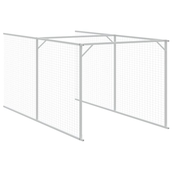 vidaXL Hundehus med tak antrasitt 117x609x123 cm galvanisert stål