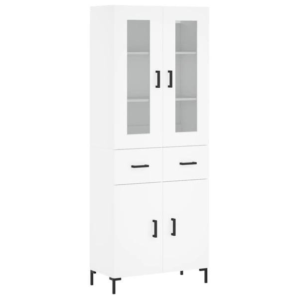 vidaXL Highboard hvit 69,5x34x180 cm konstruert tre