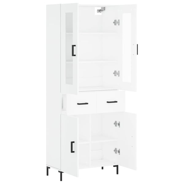 vidaXL Highboard hvit 69,5x34x180 cm konstruert tre