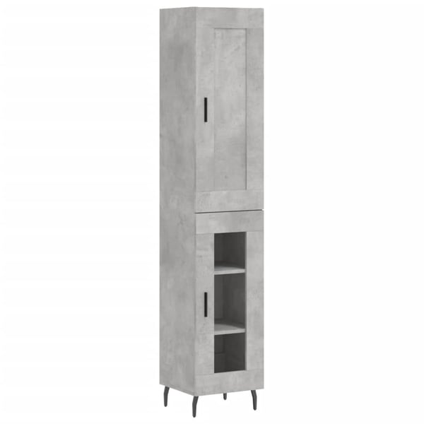 vidaXL Kaappi betoninharmaa 34,5x34x180 cm tekninen puu