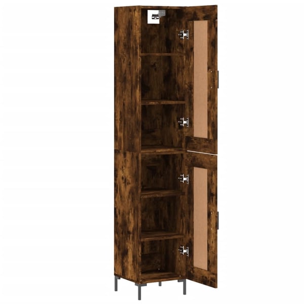vidaXL skab 34,5x34x180 cm konstrueret træ røget egetræ