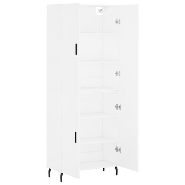 vidaXL Kaappi valkoinen 69,5x34x180 cm tekninen puu