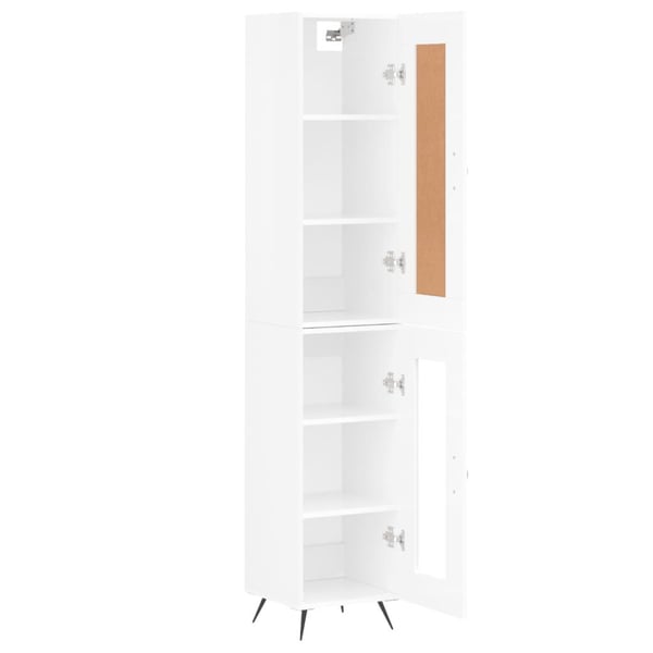 vidaXL skab 34,5x34x180 cm konstrueret træ hvid højglans