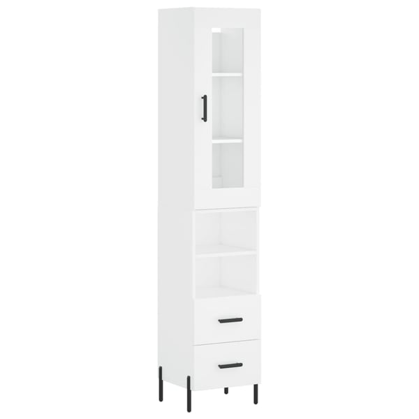 vidaXL skab 34,5x34x180 cm konstrueret træ hvid