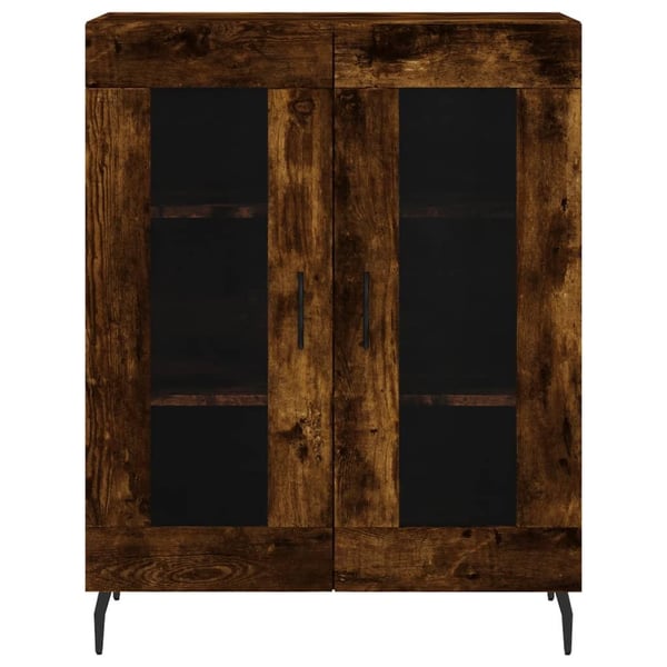 vidaXL Highboard røkt eik 69,5x34x180 cm konstruert tre