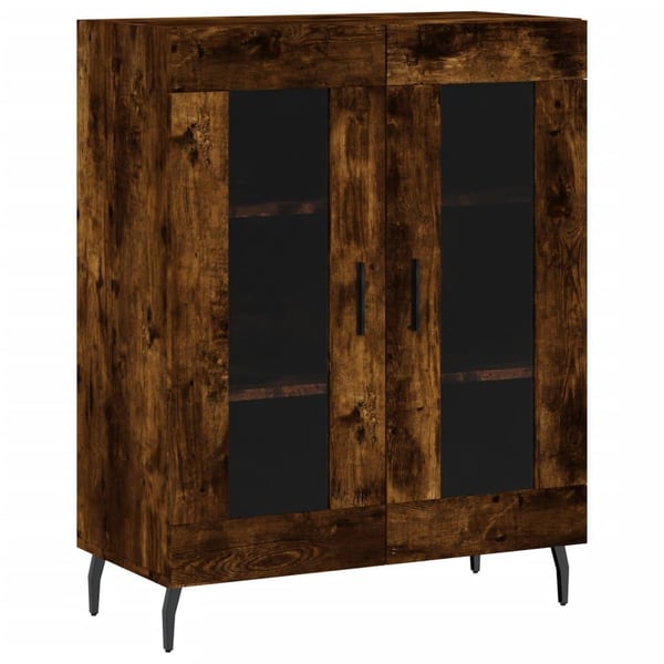 vidaXL Highboard røkt eik 69,5x34x180 cm konstruert tre