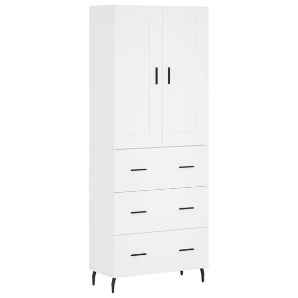 vidaXL højskab 69,5x34x180 cm konstrueret træ hvid