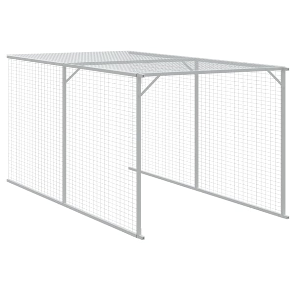 vidaXL Hønsebur med gård antrasitt 110x813x110 cm galvanisert stål