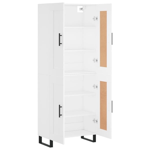vidaXL højskab 69,5x34x180 cm konstrueret træ hvid