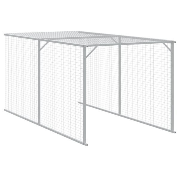 vidaXL Hønsebur med gård antrasitt 110x405x110 cm galvanisert stål