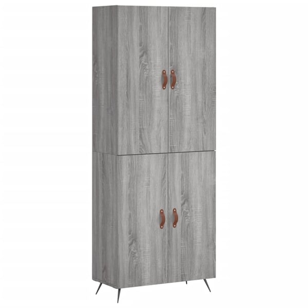 vidaXL Highboard grå sonoma 69,5x34x180 cm konstruert tre