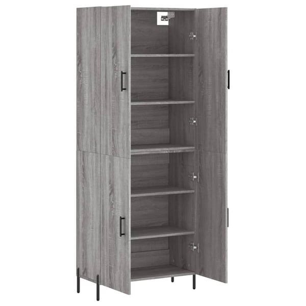 vidaXL Highboard grå sonoma 69,5x34x180 cm konstruert tre