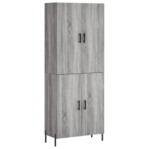 vidaXL højskab 69,5x34x180 cm konstrueret træ grå sonoma-eg