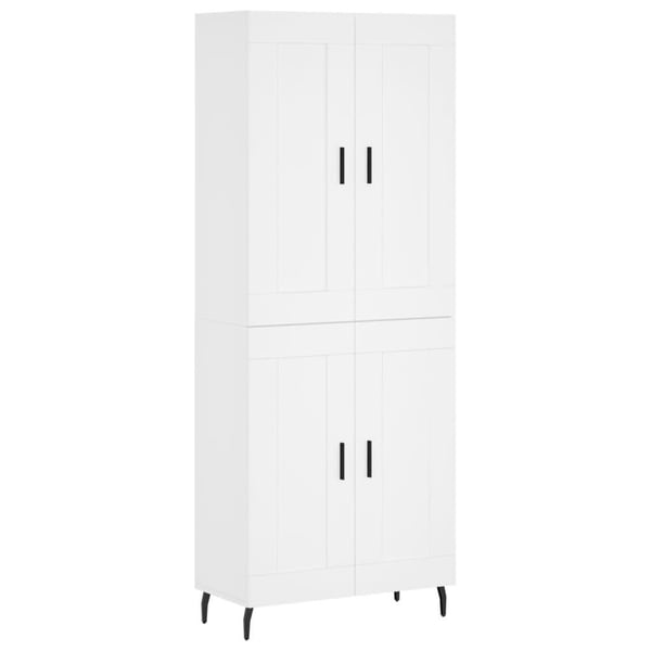 vidaXL Highboard hvit 69,5x34x180 cm konstruert tre