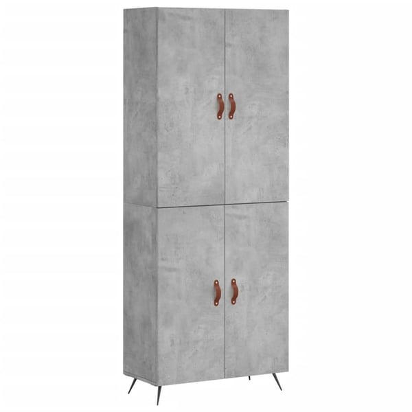 vidaXL Highboard betonggrå 69,5x34x180 cm konstruert tre
