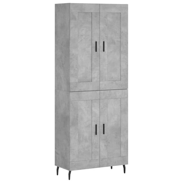 vidaXL Highboard betonggrå 69,5x34x180 cm konstruert tre