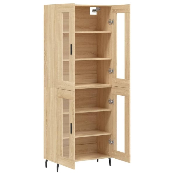 vidaXL højskab 69,5x34x180 cm konstrueret træ sonoma-eg