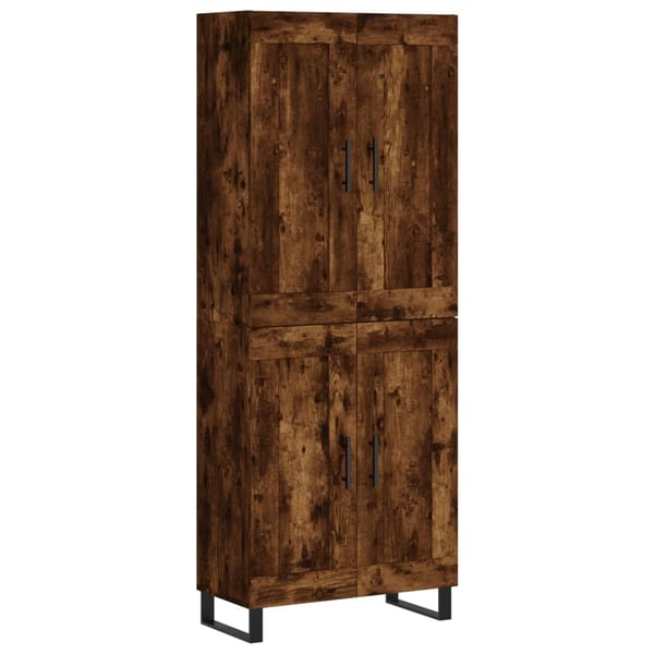 vidaXL højskab 69,5x34x180 cm konstrueret træ røget egetræsfarve