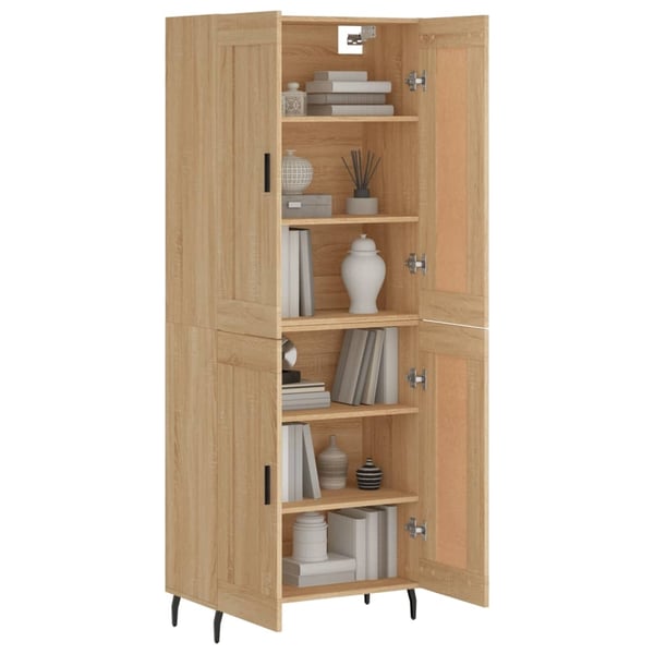 vidaXL højskab 69,5x34x180 cm konstrueret træ sonoma-eg