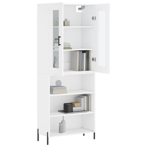 vidaXL Highboard hvit 69,5x34x180 cm konstruert tre
