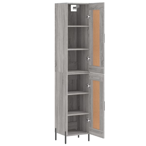 vidaXL Highboard grå sonoma 34,5x34x180 cm konstruert tre