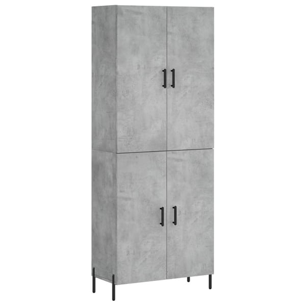 vidaXL Highboard betonggrå 69,5x34x180 cm konstruert tre