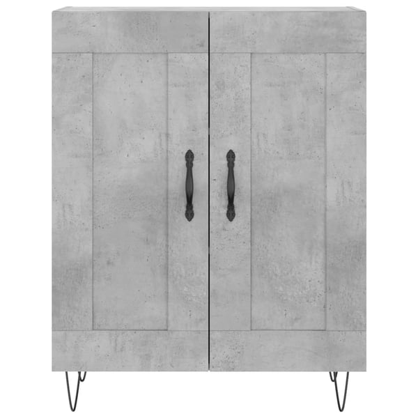 vidaXL Highboard betonggrå 69,5x34x180 cm konstruert tre