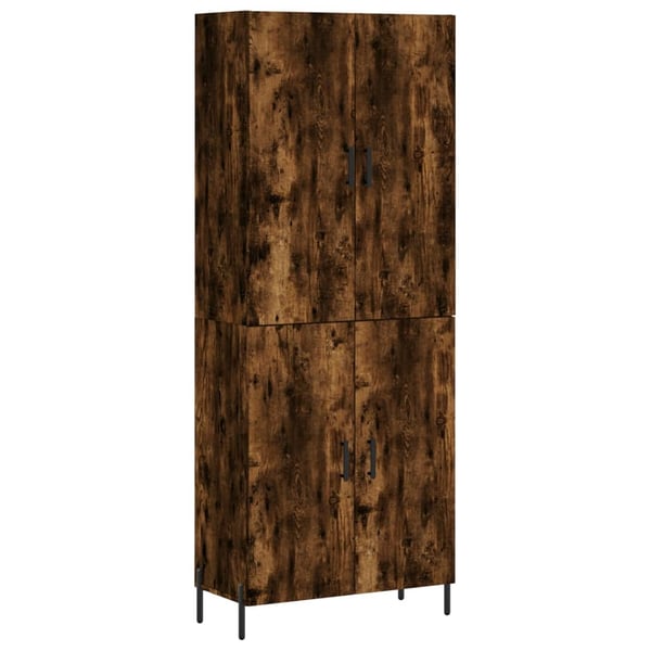 vidaXL Highboard røkt eik 69,5x34x180 cm konstruert tre