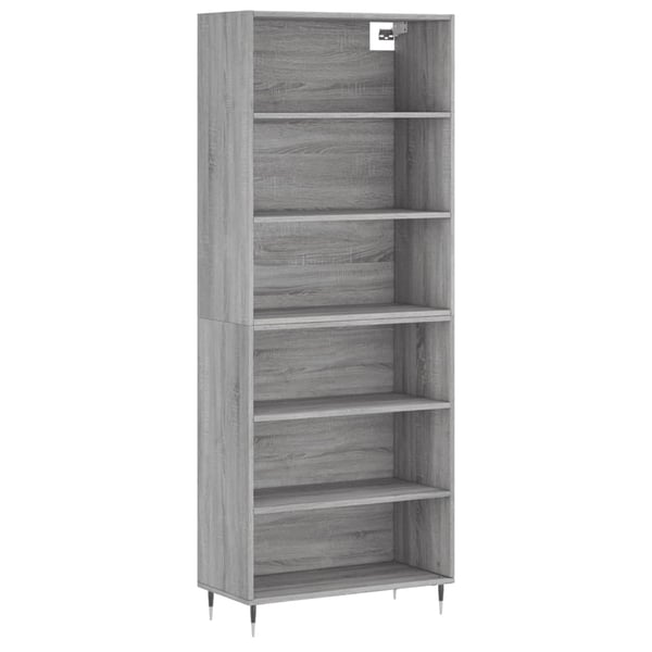 vidaXL Highboard grå sonoma 69,5x32,5x180 cm konstruert tre