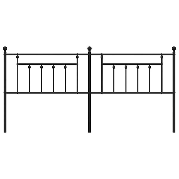 vidaXL Utskiftbar sengegavl i metall svart 193 cm