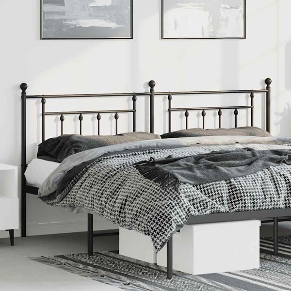 vidaXL Utskiftbar sengegavl i metall svart 193 cm