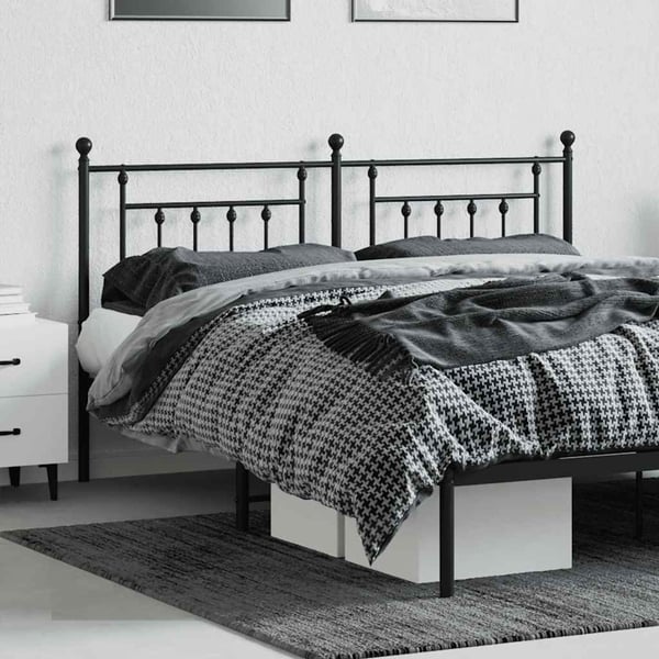 vidaXL Utskiftbar sengegavl i metall svart 160 cm