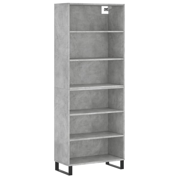 vidaXL Highboard betonggrå 69,5x32,5x180 cm konstruert tre