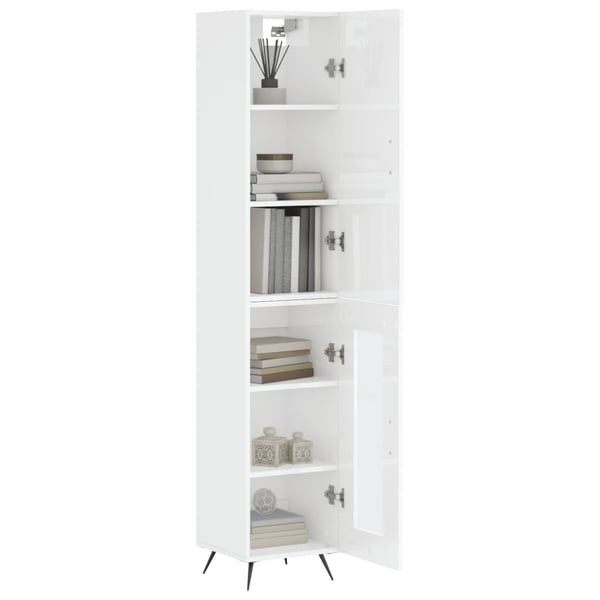 vidaXL skab 34,5x34x180 cm konstrueret træ hvid højglans