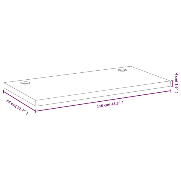 vidaXL bordplade til skrivebord 110x55x4 cm bambus