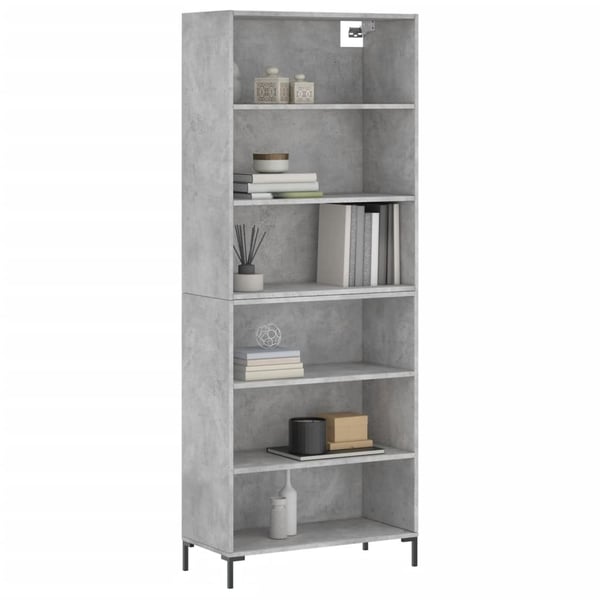 vidaXL Highboard betonggrå 69,5x32,5x180 cm konstruert tre
