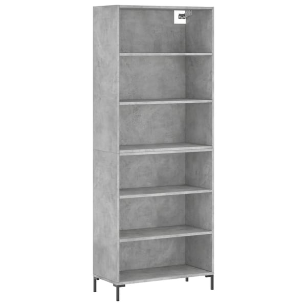 vidaXL reol 69,5x32,5x180 cm konstrueret træ betongrå
