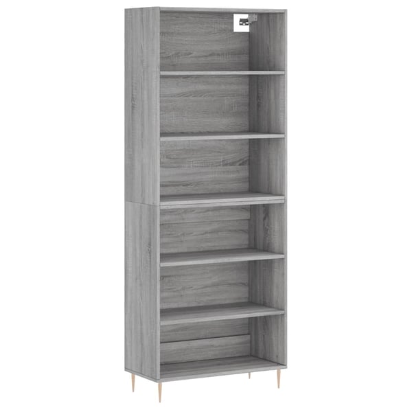 vidaXL Highboard grå sonoma 69,5x32,5x180 cm konstruert tre