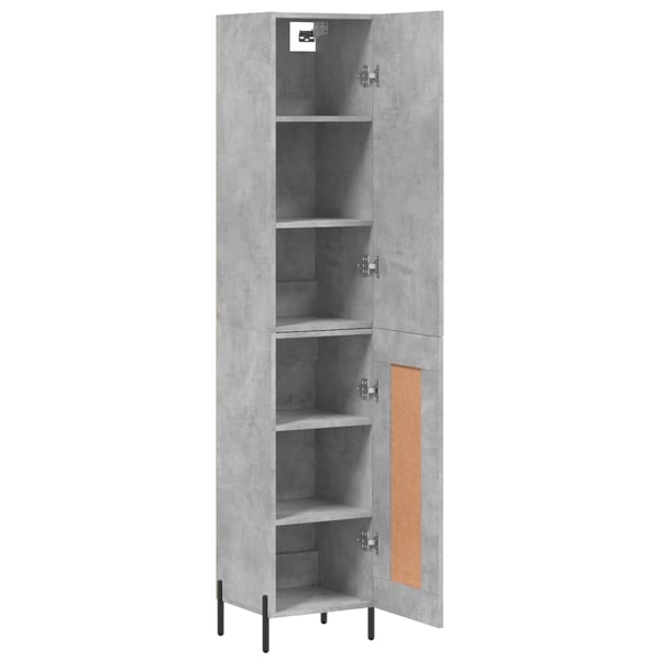 vidaXL Highboard betonggrå 34,5x34x180 cm konstruert tre