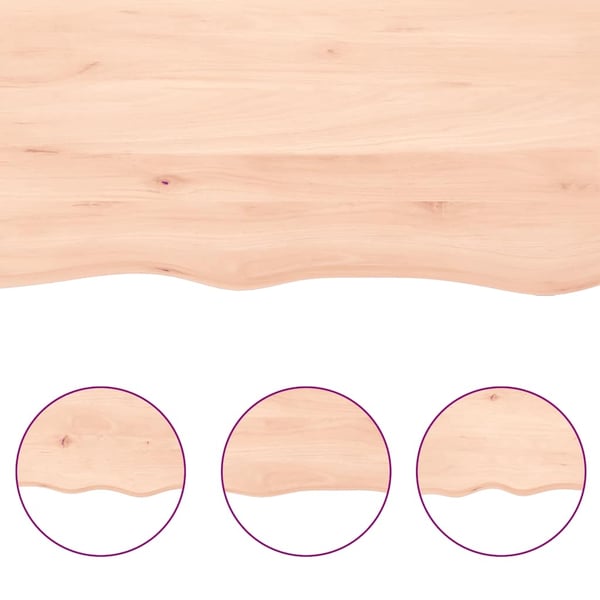 vidaXL Bordplate 140x60x(2-6) cm ubehandlet heltre eik naturlig kant