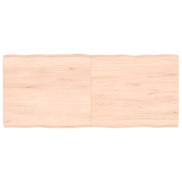 vidaXL Bordplate 140x60x(2-6) cm ubehandlet heltre eik naturlig kant